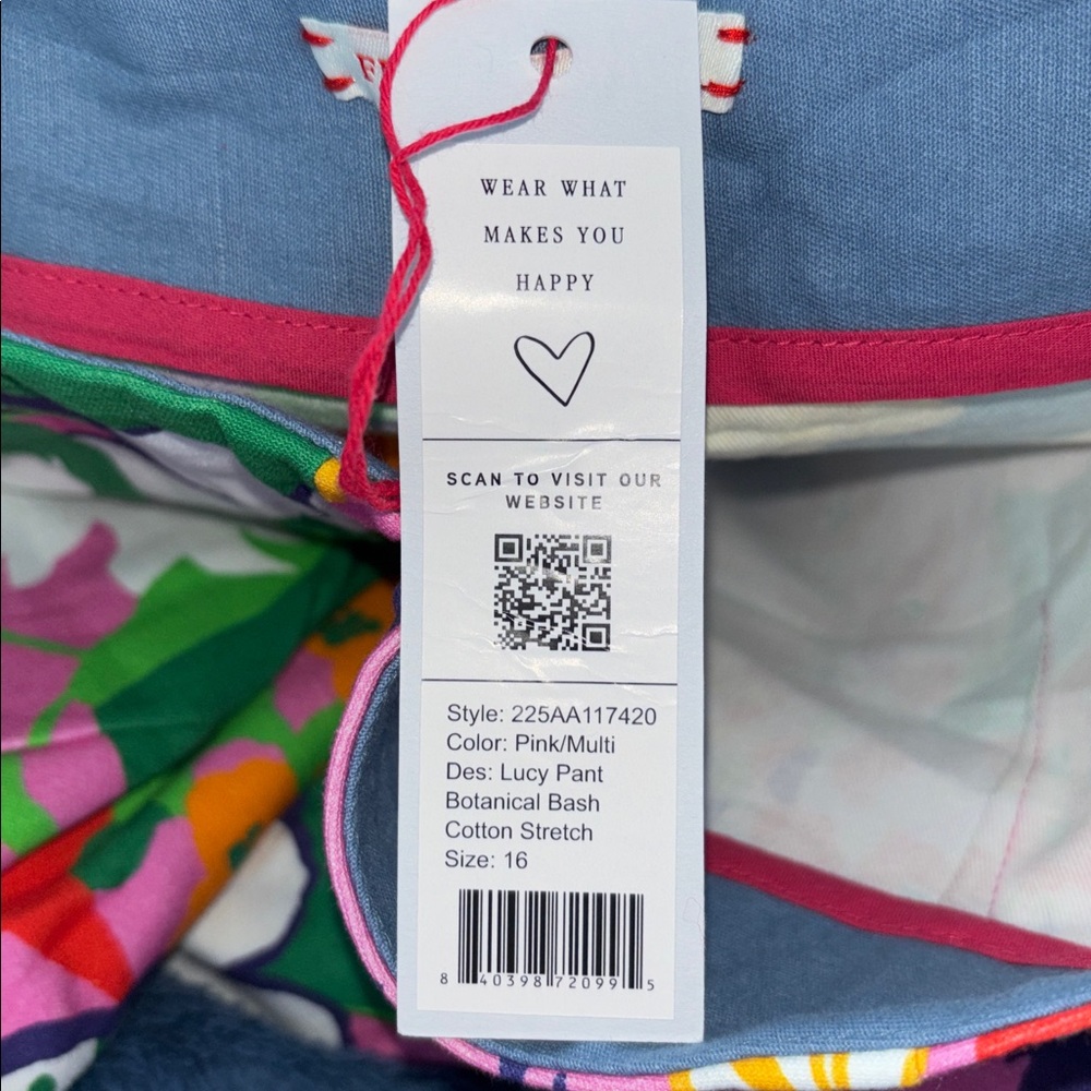FRANCES VALENTINE Lucy Pant in Pink/Multi Botanical Bash sz 16 - Picture 8 of 8